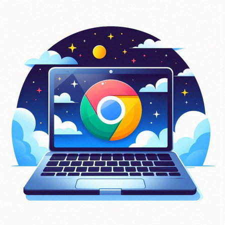 Laptop with pie chart on screen. Vector illustration. Eps 10のイラスト素材