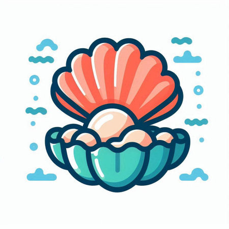 Sea shell icon in doodle style isolated on white background. Vector illustration.のイラスト素材