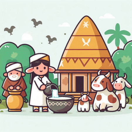 Nativity scene in cartoon style, vector illustration for your design.のイラスト素材