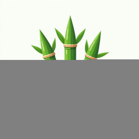 Bamboo plant. Vector illustration in cartoon style. Isolated on white background.のイラスト素材