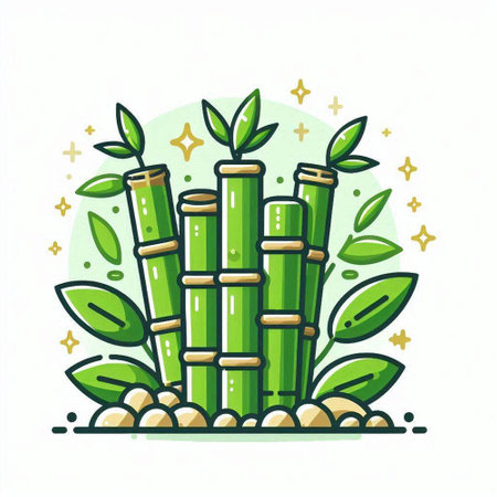 Bamboo vector illustration. Isolated bamboo icon on white background.のイラスト素材