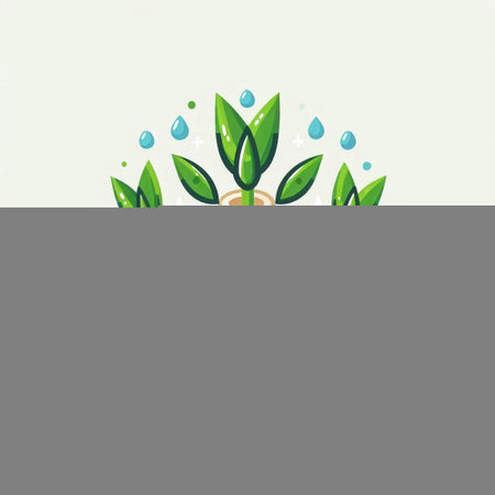 ecology plant with leaves and water drop vector illustration eps 10のイラスト素材