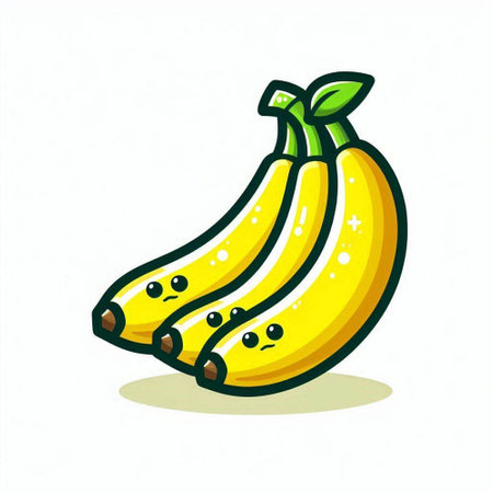 Banana fruit icon. Cartoon illustration of banana fruit vector icon for web designのイラスト素材