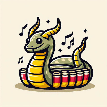 Cute Snake Cartoon Mascot Character. Vector Illustration.のイラスト素材