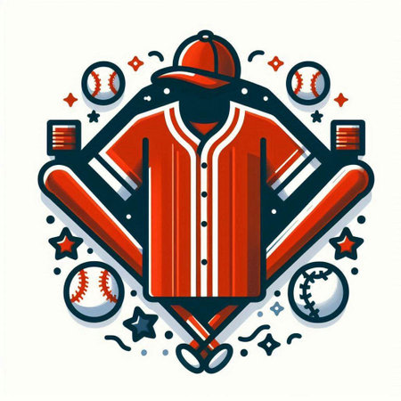 Baseball sport emblem, badge, logo in retro style. Vector illustrationのイラスト素材
