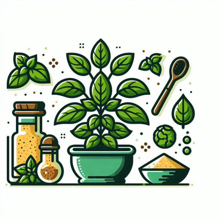 Herbs and spices vector illustration. Hand drawn herbs and spices icons.のイラスト素材