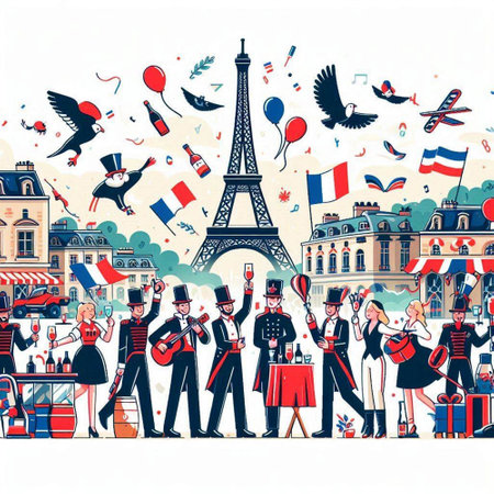 Paris, France. Traveling around the world. Vector illustration.のイラスト素材