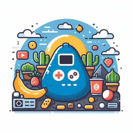 Modern flat design vector illustration concept of online games, video games, entertainment.のイラスト素材