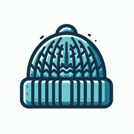 Winter hat isolated on white background. Vector illustration in trendy flat style.のイラスト素材
