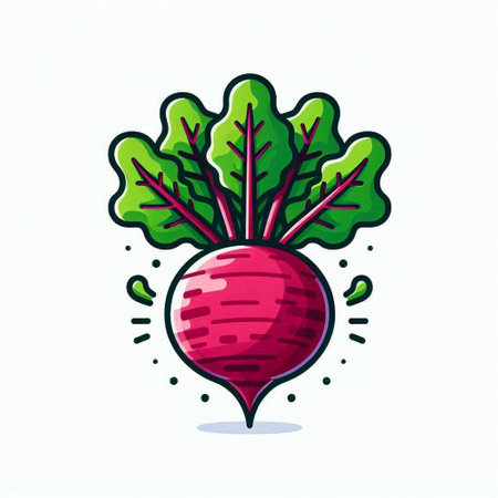 Beetroot icon. Vector illustration in doodle style.のイラスト素材