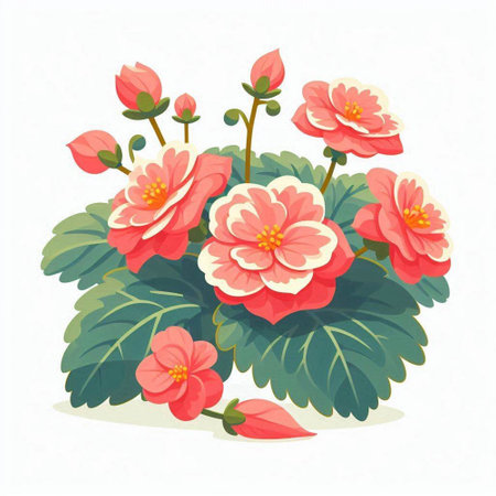 Bouquet of red flowers. Vector illustration on white background.のイラスト素材