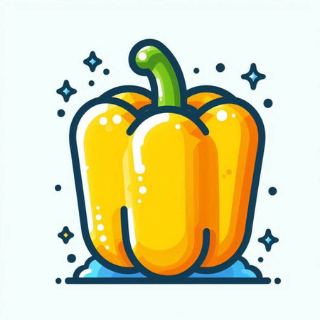 Pepper vector illustration. Cute cartoon pepper icon. Vegetable icon.のイラスト素材