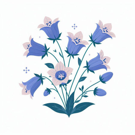 Bluebells isolated on white background. Hand drawn vector illustration.のイラスト素材