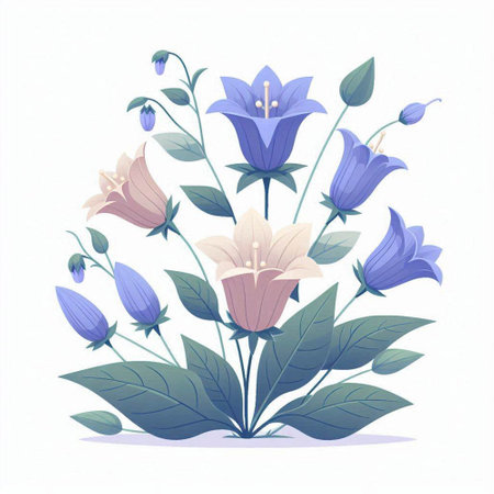 Bluebell flowers on a white background. Vector illustration for your designのイラスト素材