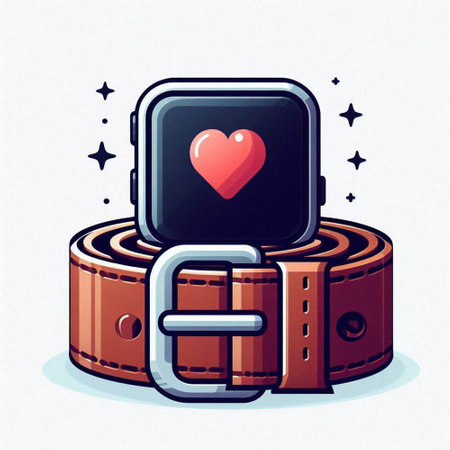 Smart watch with heart inside. Vector illustration in cartoon comic style.のイラスト素材