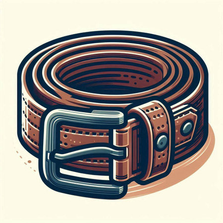 Illustration of a brown belt on a white background. Vector illustrationのイラスト素材