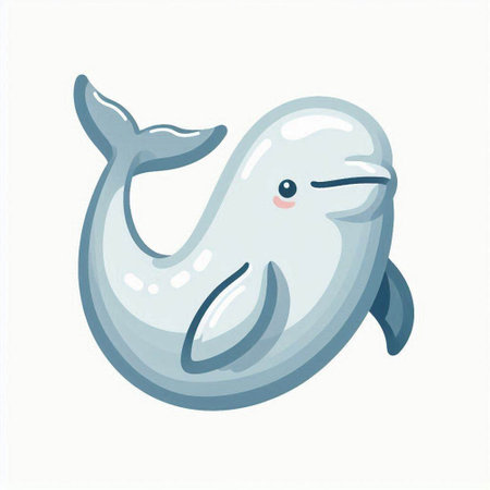 Cute cartoon whale isolated on a white background. Vector illustration.のイラスト素材