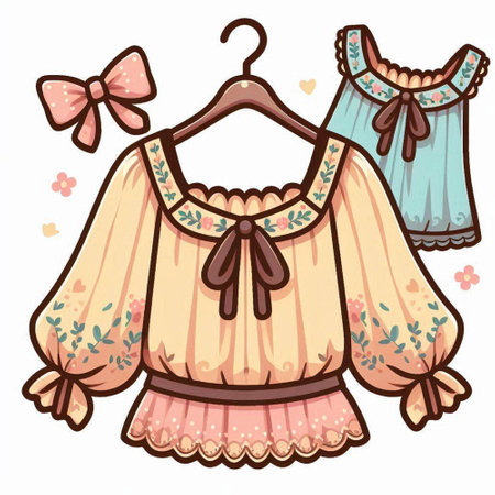 Illustration of a Cute Baby Clothes Hanging on a Hangerのイラスト素材