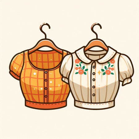 Vector illustration of a pair of women's sweaters with a patternのイラスト素材