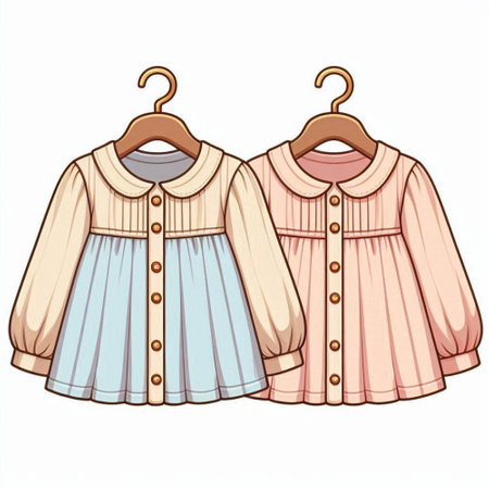 Illustration of a pair of women's clothing on a hangerのイラスト素材