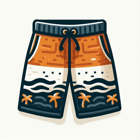 Swimming trunks isolated on a white background. Vector illustration.のイラスト素材