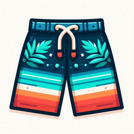 Vector illustration of a pair of shorts for men. Vector illustration.のイラスト素材