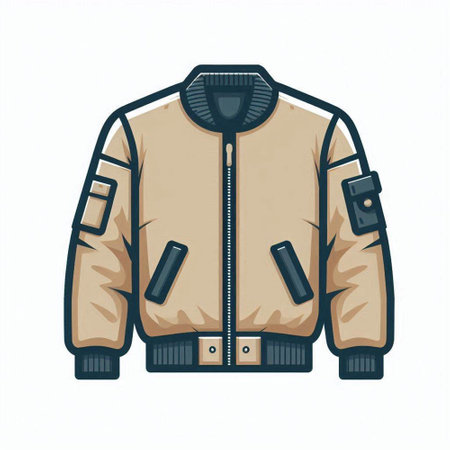 Vector illustration of a warm winter jacket isolated on a white background.のイラスト素材