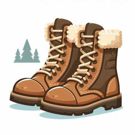 Winter boots isolated on white background. Vector illustration. Eps 10.のイラスト素材