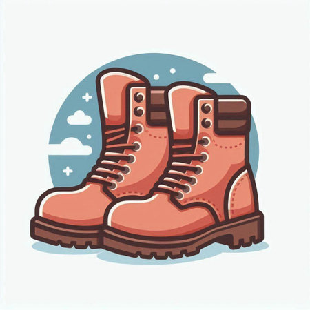 Winter boots. Vector illustration in a flat style on a white background.のイラスト素材