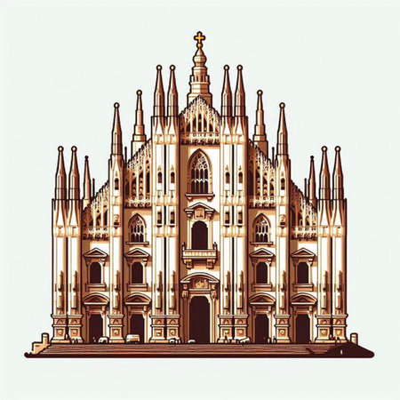 St. Stephen's Cathedral in Budapest, Hungary. Hand drawn illustration.のイラスト素材