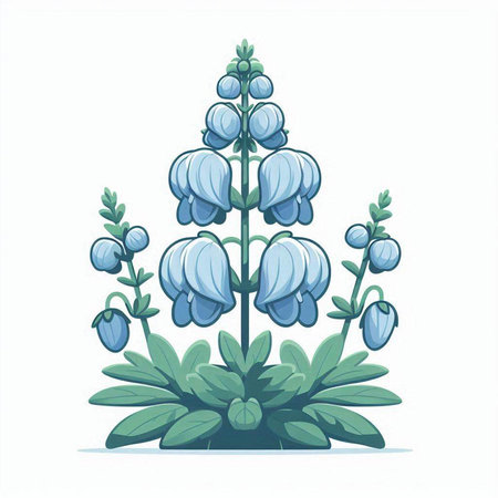 Blue wildflowers isolated on a white background. Vector illustration.のイラスト素材