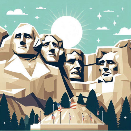Mountains in the United States of America. 3D illustration.のイラスト素材