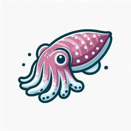 Cute cartoon octopus isolated on white background. Vector illustration.のイラスト素材