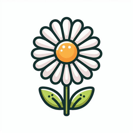 Daisy flower icon isolated on white background. Vector Illustration.のイラスト素材