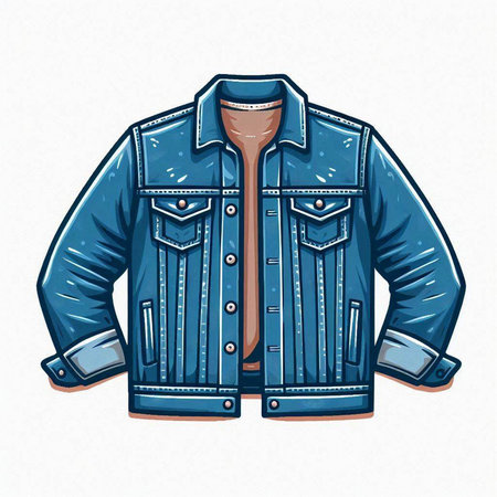 Denim jacket isolated on white background. Vector illustration. EPS 10のイラスト素材