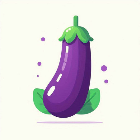Eggplant flat vector illustration. Vegetable isolated on white background.のイラスト素材