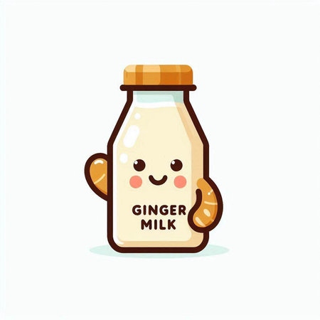 Cute funny milk bottle character. Vector flat cartoon kawaii illustration icon design. Isolated on white backgroundのイラスト素材