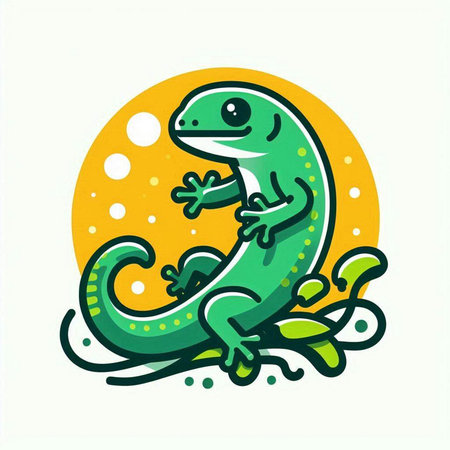Lizard cartoon vector illustration. Isolated on a white background.のイラスト素材