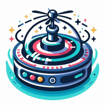 Illustration of a round control panel. Vector illustration on white background.のイラスト素材