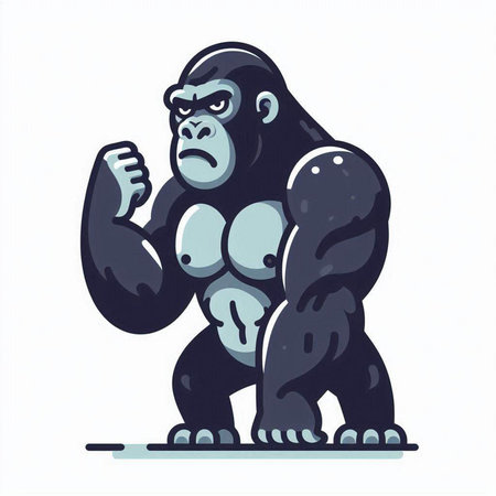 Vector illustration of a gorilla. Isolated on a white background.のイラスト素材