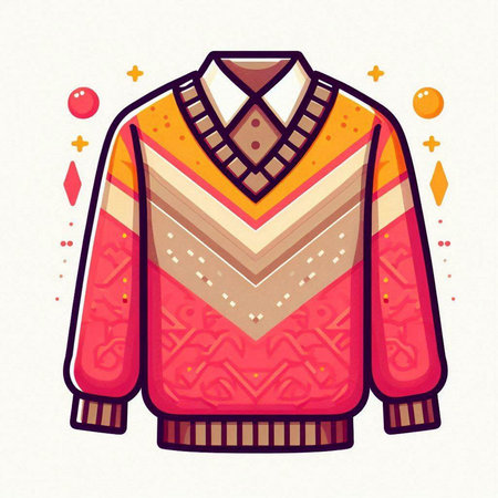 Vector illustration of a sweater with a pattern in a folk style.のイラスト素材