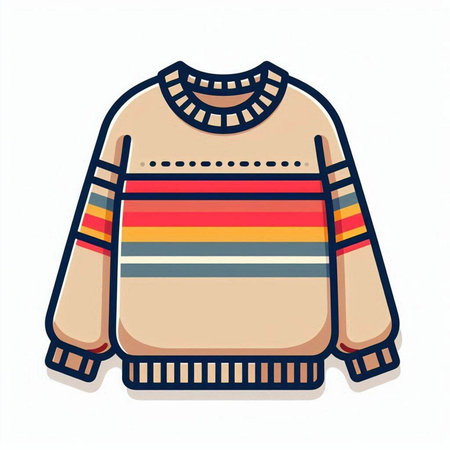 Knitted warm sweater isolated on a white background. Vector illustration.のイラスト素材