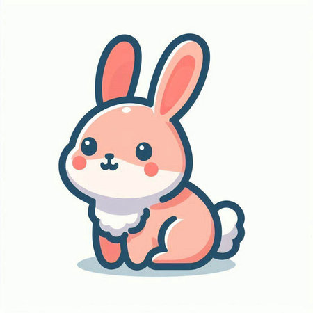 Cute cartoon rabbit. Vector illustration isolated on a white background.のイラスト素材