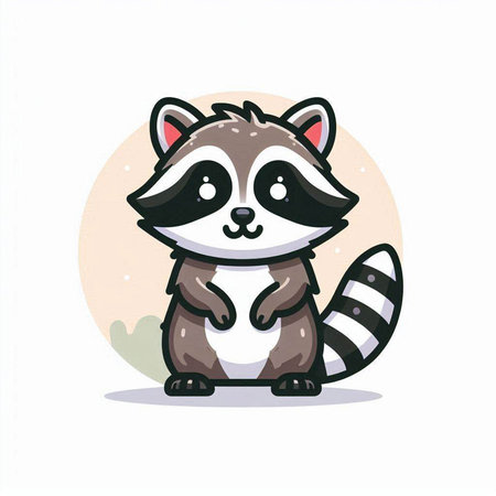 Cute raccoon vector illustration. Cute raccoon cartoon character.のイラスト素材