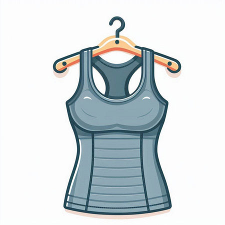 Illustration of a tank top on a hanger on a white backgroundのイラスト素材