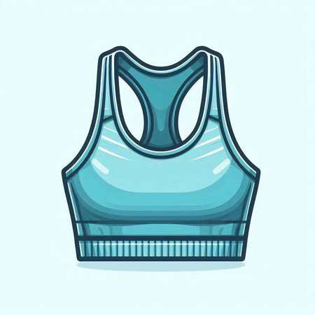 Illustration of a blue tank top isolated on a blue background.のイラスト素材