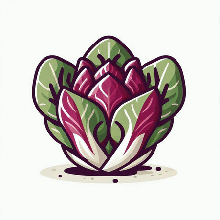 Illustration of a radicchio isolated on a white background.のイラスト素材