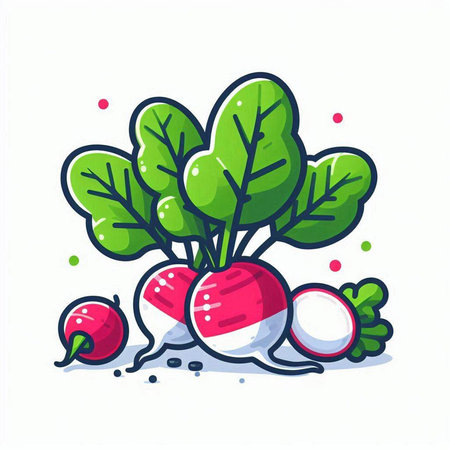 Radish vegetable vector illustration. Radish icon isolated on white background.のイラスト素材
