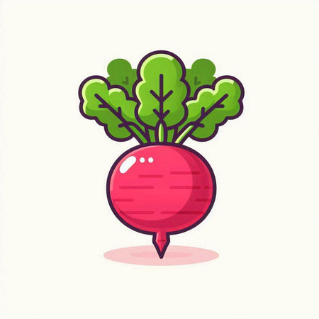 Beetroot icon. Vector illustration in cartoon style. Isolated on white background.のイラスト素材