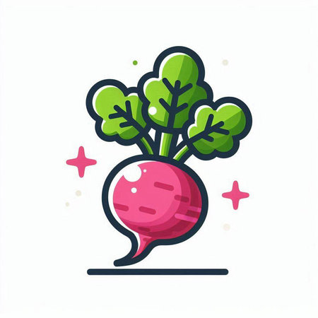 Radish vector icon. Flat illustration of radish vector icon for web designのイラスト素材